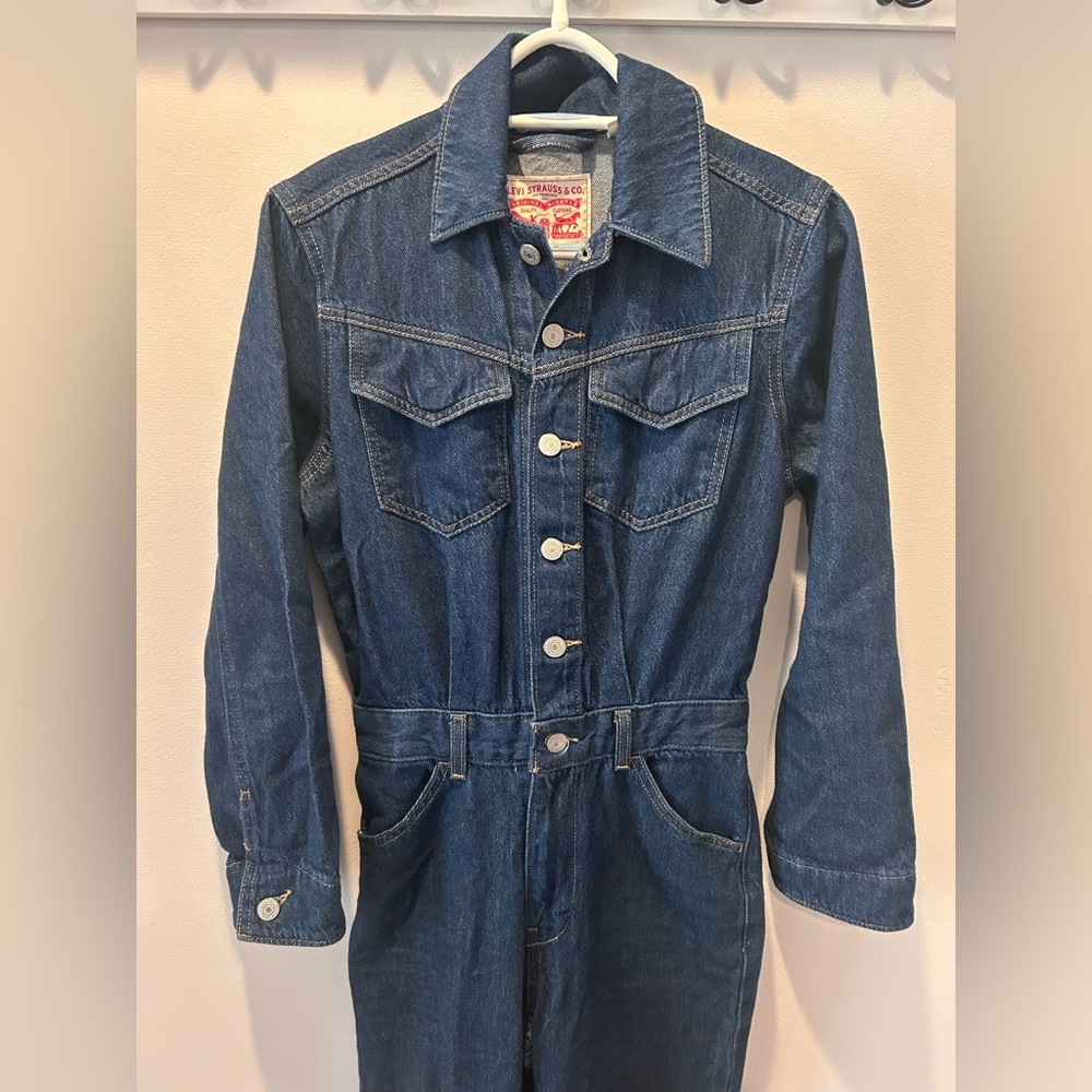 Levi's Women's Dark Blue Western Jumpsuit 25 EUC - Picture 8 of 12